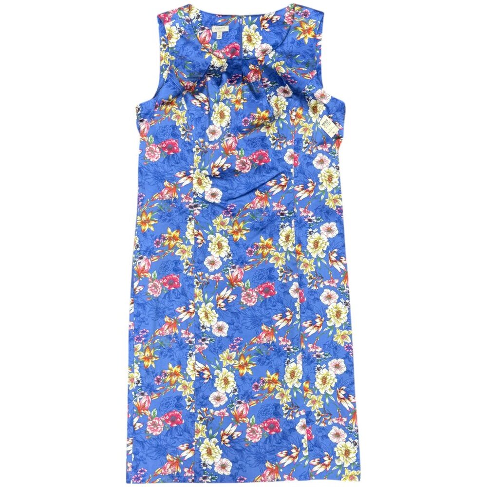 NWT Women's TALBOTS Tropical Floral Sleeveless Sheath Dress- Size 12‎